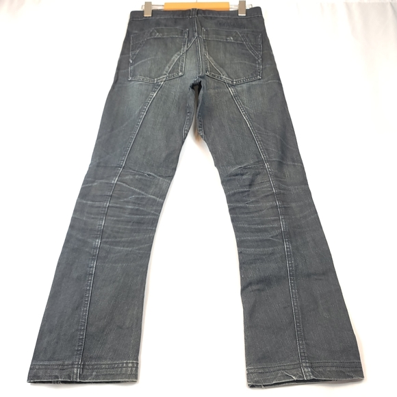 Tap A L'oeil black distressed wash biker Jean - Picture 1 of 15